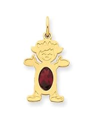 Genuine IceCarats Designer Jewelry Gift 14K Girl 6X4 Oval Genuine Garnet-Jan