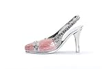 Swarovski Crystal Pink, White Gold High Heel Business Card Holder
