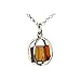 Honey Amber Cube Sterling Silver Millennium Collection Spherical Pendant Rolo Chain 18