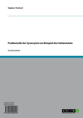 Problematik der Synonymie am Beispiel des Italienischen (German Edition)