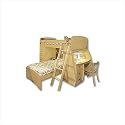 Berg 22-80-28-KNOB(96) Sierra Collection Twin over Twin Space Saver with Desk, Chest & Ladder