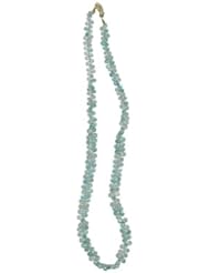 100.00 Cts Natural Aquamarine Briolette Necklace in 14K Yellow Gold