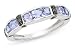 Jewelry : 1 Carat Tanzanite and Black Diamond 14K White Gold Ring