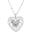 Inspirational Blessings Sterling Silver Heart of a Grandmother Necklace