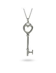 Sterling Silver Heart Key Pendant