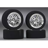 7600 Foam Tires w Chrome Rims 26mm F 30mm R (4)