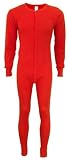 Indera - Mens Long Sleeve Union Suit, Red, 865 19255