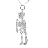 Sterling Silver Movable Skeleton Necklace
