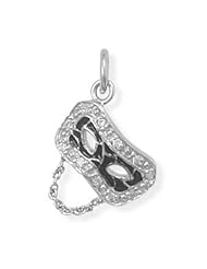Rhodium Plated CZ Masquerade Mask Charm