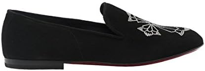 Kardinale Mens Black Suede Slip On W/Crystal Cross