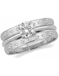 Ann Harrington Jewelry 14k White Gold 1/4 Ct Tw Diamond Ring Guard