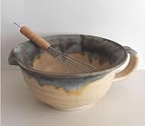 Pottery Batter Bowl with Whip in Serpentine