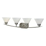 Quoizel DI8504ES Demitri 8-1/2-Inch Bath Bar with Four Lights with Opal Etched Glass, Empire Silver Finish