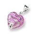 Sterling Silver Rose Heart Murano Glass Pendant