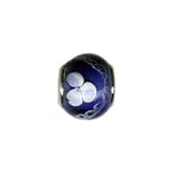Eve's Addiction White & Blue Flower Glass Bead - Pandora Bead & Bracelet Compatible