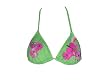 Roxy Lime Green Triangle Bikini Top with Pink Flowers M