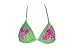 Roxy Lime Green Triangle Bikini Top with Pink Flowers M