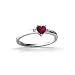 14K White Gold Genuine Heart Ruby and Diamond Ring
