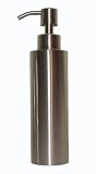 Edelstahl Seifenspender fuer 200 ml Fluessigseife, Rostfreier Edelstahl, matt gebuerstet