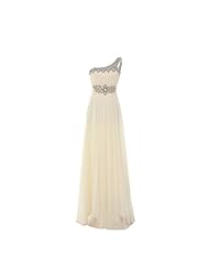 Crystals Crystal Chiffon One Shoulder Evening Dress/Party Dress  With a Sash 