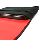 Premium 13-13.1 Laptop Notebook Sleeve Soft Flip Case - Black/Red + Free DreamBargains Neckstrap / Lanyard
