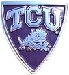 TCU - Texas Christian University Purple Shield - Crest NCAA College Chrome Plated Metal Auto Car Truck Emblem