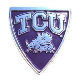 TCU - Texas Christian University "Purple Shield" NCAA College Chrome Plated Premium Metal Car Truck Motorcycle Emblem