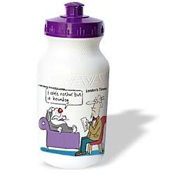 Londons Times Funny Medicine Cartoons - Dog At Shrink - Water Bottles
