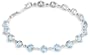 14k White Gold Blue Topaz and Diamond Tennis Bracelet, 7.25"