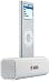 IPOD Silver Nano 1GB White Micro Speaker System with Rechargeable Battery and Desk Dock / Charging Cradle