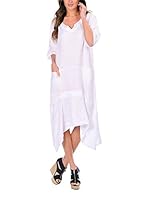 100% lino Vestido Zoe (Blanco)