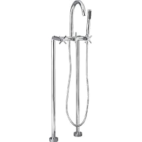 Schon SCLT500SN Floor Mount Tub Filler with Handshower, Satin Nickel