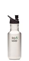 Klean Kanteen Stainless Steel Water Bottle with Poly Sports Cap (18-Ounce, Sport Cap Style May Vary)