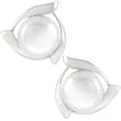 14k White Gold Freshwater Pearl Stud Earrings (6 mm)