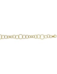 14K Yellow Gold Textured Link Bracelet 7.5 Inch