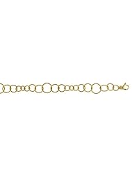 14K Yellow Gold Textured Link Necklace 24 Inch