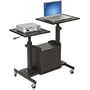 BALT 82692 Pro-View Projection Stand, 2 Platforms, 33w x 24d x 28-1/2 to 44-1/2h, Black