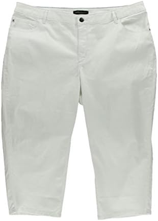 Lee Platinum Label Womens Plus Slimming Stretch Capri Pants White 20W