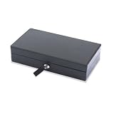 Larger sized black leather storage box (watches, cufflinks, rings etc) from Wolf Designs Vicci collection