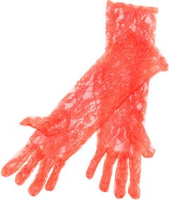 Imagen principal de 80's Neon Lace Gloves. Orange *** (accesorio de disfraz)