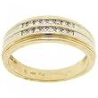 Mens 1/4 Carat Diamond Wedding Band Ring in White Yellow 2Tone Gold