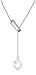 Silver Ladies Ch1015 Snake Chain Lariat with Star Cut-Out Charm End 17.5'' - 3.1Mm Gauge