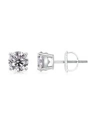 1.5 ct Solitaire Diamond Stud Earrings in White Gold