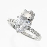 ハロー キティ × 李家 幽竹 × スワロフスキー 【限定 オフィシャル コラボ】 ハート リング 13号 【シルバー】≪Hello Kitty swarovski≫ 指輪 スワロフスキー