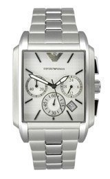 Emporio Armani Classic Chronograph Silver Dial Mens Watch AR0483
