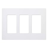Lutron CW-3-WH 3-Gang Claro Wall Plate, White