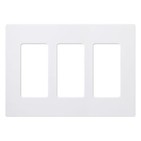 Lutron CW-3-WH 3-Gang Claro Wall Plate, White