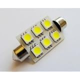 37mm High Power 6 SMD LED Festoon Dome Bulb White 12 Volt Dc by Comfort Wheels
