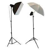 Produkt-Bild: K&ouml;nig Professionelles Fotostudio (2 soft Boxen, 1 Paraplu, 2 Lampen)