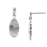 NFL New England Patriots Stainless Steel Sports CZ Accent Drop Earrings